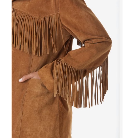 ROAMAN’S TAN SUEDE FRINGE JACKET - Picture 3 of 8